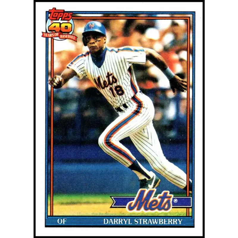1991 Topps #200 Darryl Strawberry NM-MT New York Mets Baseball Card - Baseball Card Single
