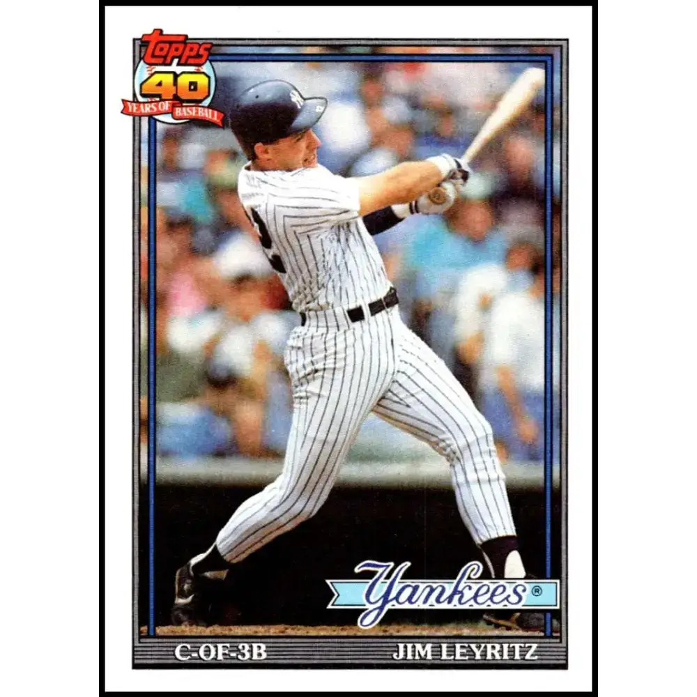 1991 Topps #202 Jim Leyritz NM-MT New York Yankees Baseball Card - Baseball Card Single