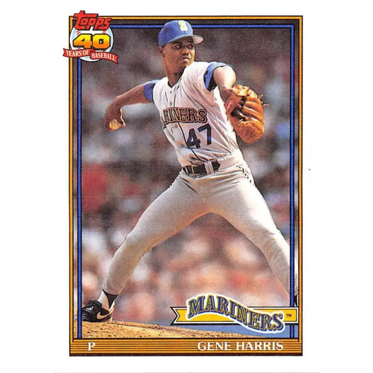 1991 Topps #203 Gene Harris NM-MT Seattle Mariners Baseball Card - Baseball Card Single