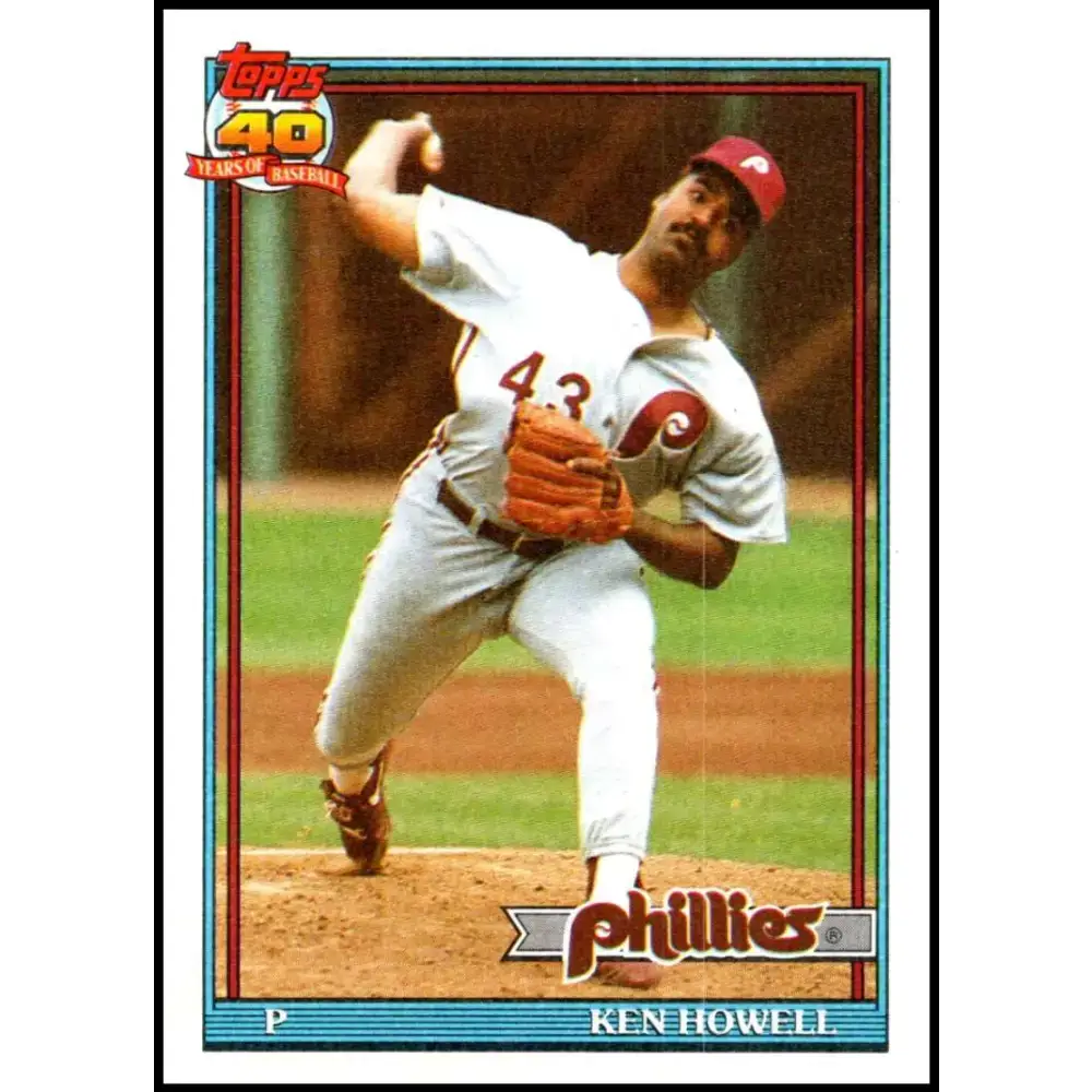 1991 Topps #209 Ken Howell NM-MT Philadelphia Phillies Baseball Card - Baseball Card Single
