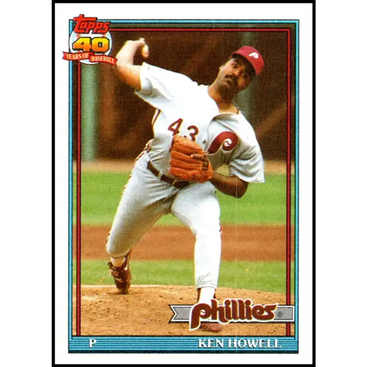 1991 Topps #209 Ken Howell NM-MT Philadelphia Phillies Baseball Card - Baseball Card Single