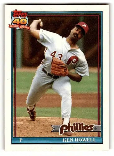 1991 Topps #209 Ken Howell Philadelphia Phillies Baseball Cards ID:53056 - Baseball Card Single