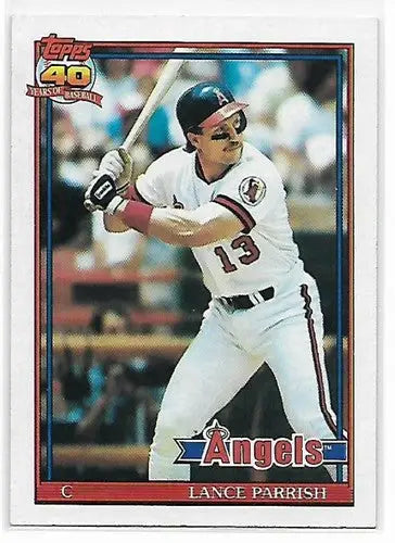 1991 Topps #210 Lance Parrish NM-MT Angels - Baseball Card Single