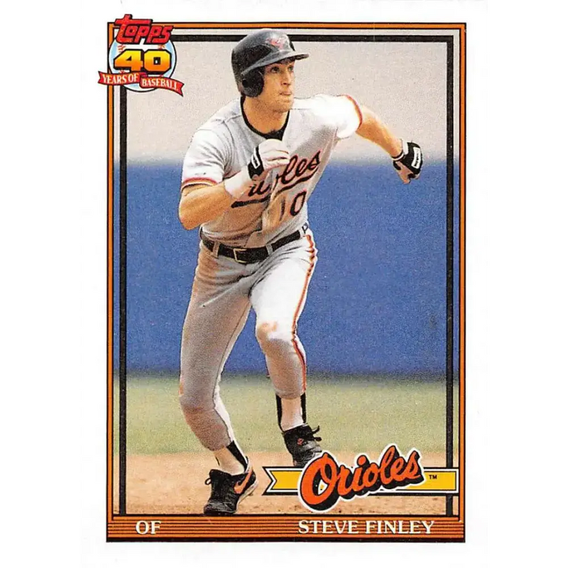 1991 Topps #212 Steve Finley NM-MT Baltimore Orioles Baseball Card - Baseball Card Single