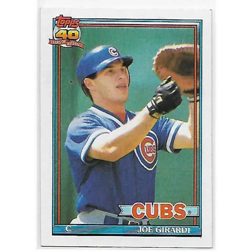 1991 Topps #214 Joe Girardi NM-MT Chicago Cubs Baseball Card - Baseball Card Single