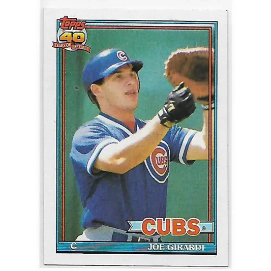 1991 Topps #214 Joe Girardi NM-MT Chicago Cubs Baseball Card - Baseball Card Single