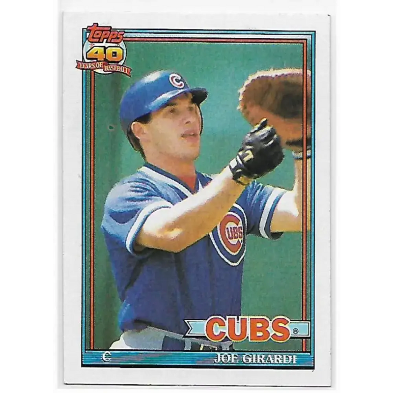 1991 Topps #214 Joe Girardi NM-MT Chicago Cubs Baseball Card - Baseball Card Single