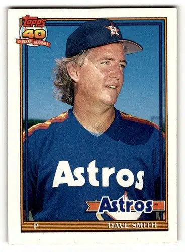 1991 Topps #215 Dave Smith Houston Astros Baseball Cards ID:53050 - Baseball Card Single