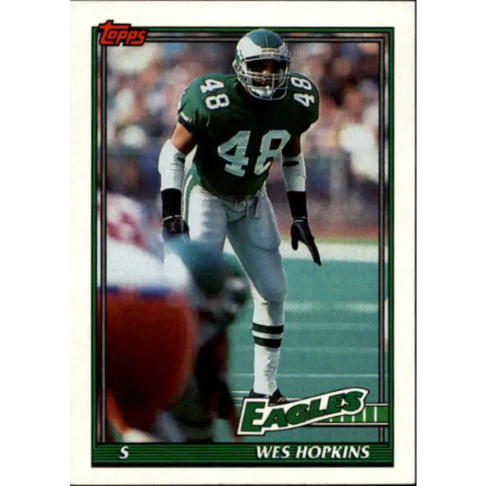 1991 Topps #215 Wes Hopkins NM-MT Philadelphia Eagles Football Card - Football Card Single