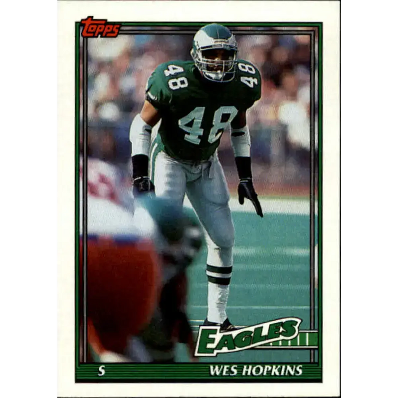 1991 Topps #215 Wes Hopkins NM-MT Philadelphia Eagles Football Card - Football Card Single