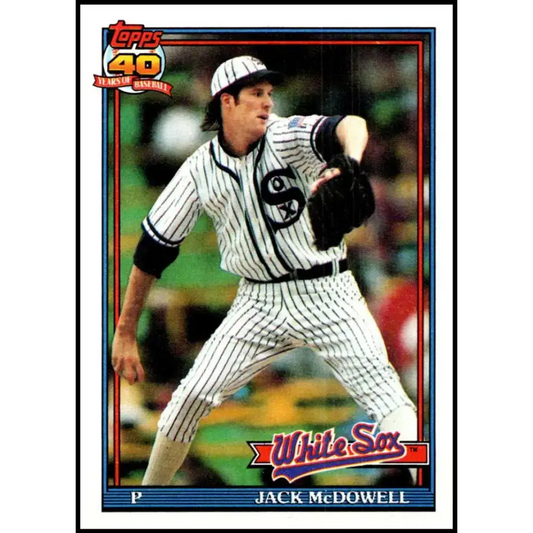 1991 Topps #219 Jack McDowell NM-MT Chicago White Sox Baseball Card - Baseball Card Single