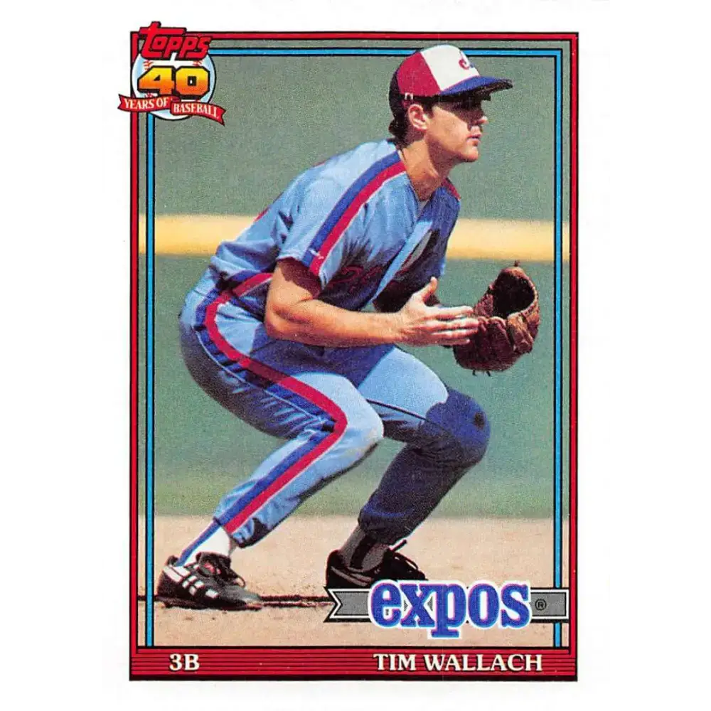 1991 Topps #220 Tim Wallach NM-MT Montreal Expos Baseball Card - Baseball Card Single