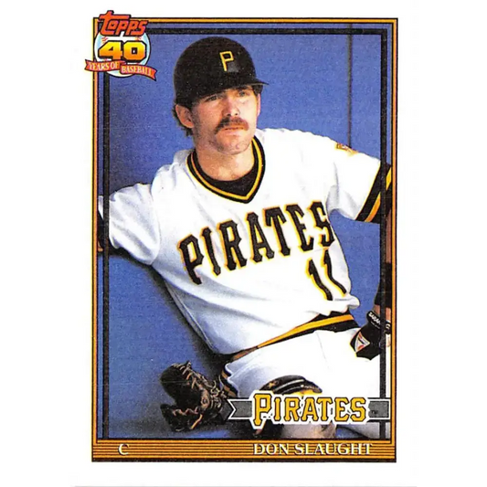 1991 Topps #221 Don Slaught NM-MT Pittsburgh Pirates Baseball Card - Baseball Card Single