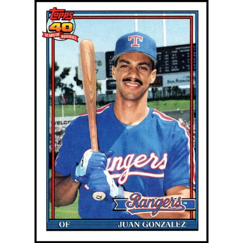 1991 Topps #224 Juan Gonzalez NM-MT Texas Rangers Baseball Card - Baseball Card Single