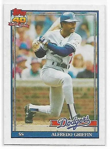 1991 Topps #226 Alfredo Griffin NM-MT Dodgers - Baseball Card Single