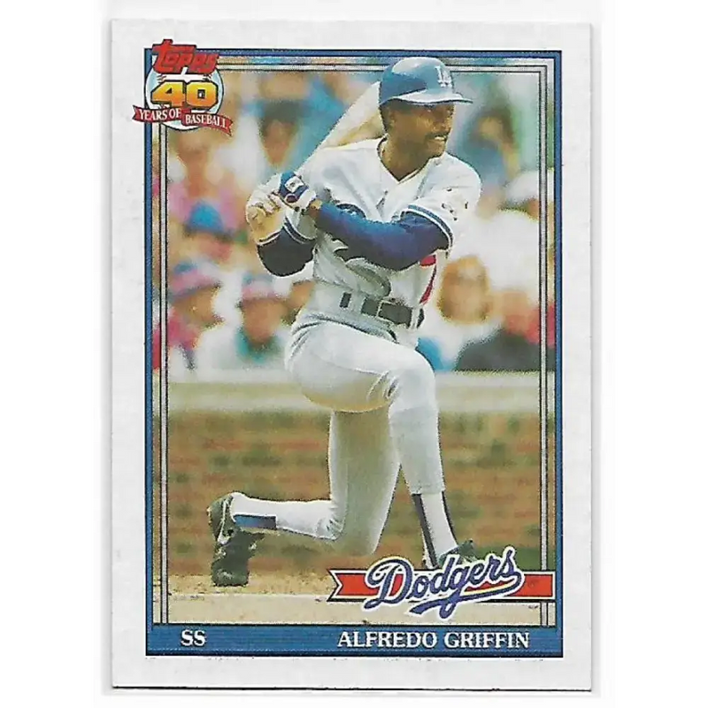 1991 Topps #226 Alfredo Griffin NM-MT Los Angeles Dodgers Baseball Card - Baseball Card Single