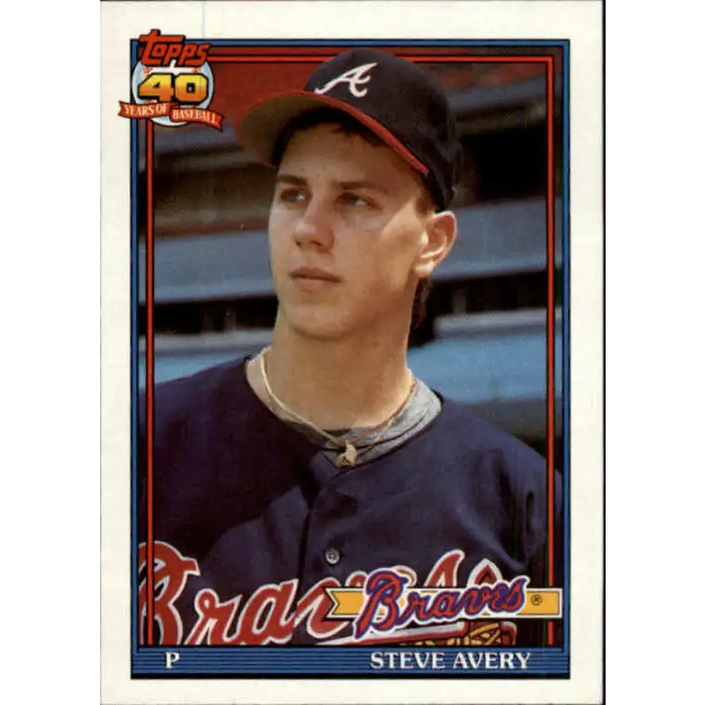1991 Topps #227 Steve Avery NM-MT Atlanta Braves Baseball Card - Baseball Card Single