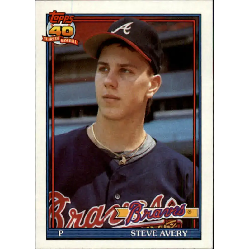 1991 Topps #227 Steve Avery NM-MT Atlanta Braves Baseball Card - Baseball Card Single