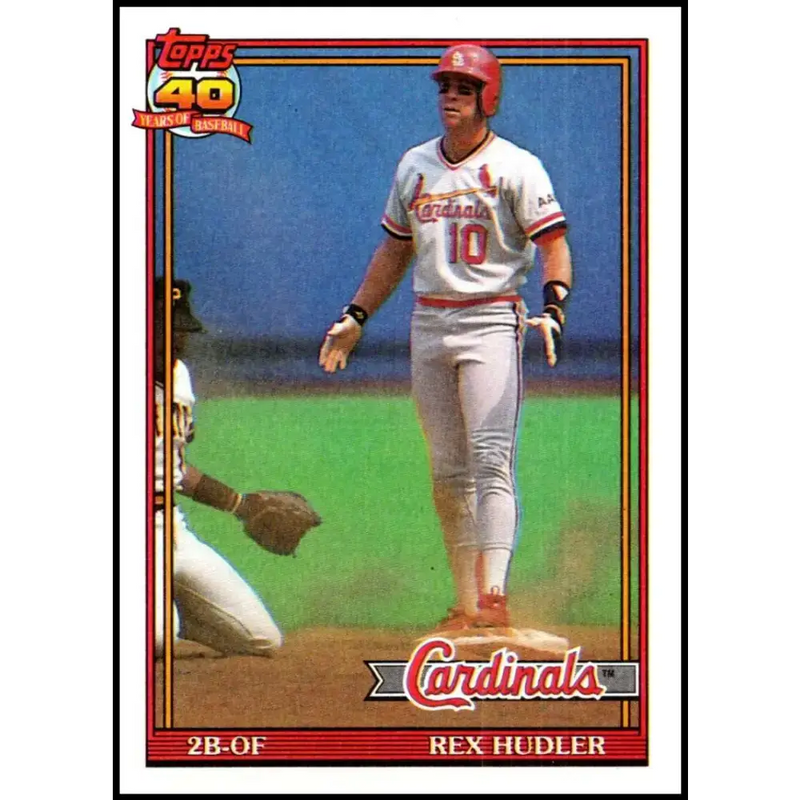 1991 Topps #228 Rex Hudler NM-MT St. Louis Cardinals Baseball Card - Baseball Card Single