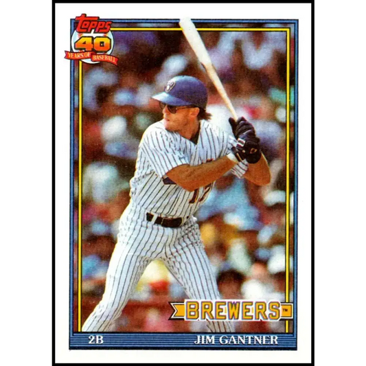 1991 Topps #23 Jim Gantner NM-MT Milwaukee Brewers Baseball Card - Baseball Card Single