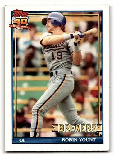 1991 Topps #23 Robin Yount Milwaukee Brewers Baseball Cards EX/NM ID:58277 - Baseball Card Single
