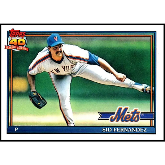 1991 Topps #230 Sid Fernandez NM-MT New York Mets Baseball Card - Baseball Card Single