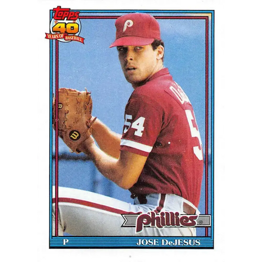 1991 Topps #232 Jose DeJesus NM-MT Philadelphia Phillies Baseball Card - Baseball Card Single