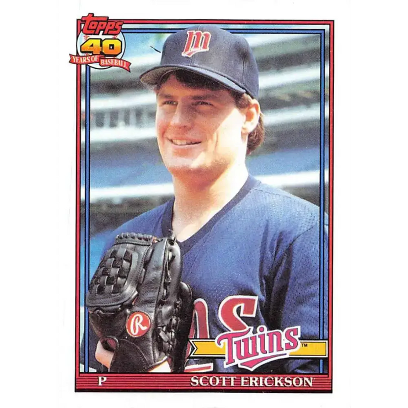 1991 Topps #234 Scott Erickson NM-MT Minnesota Twins Baseball Card - Baseball Card Single
