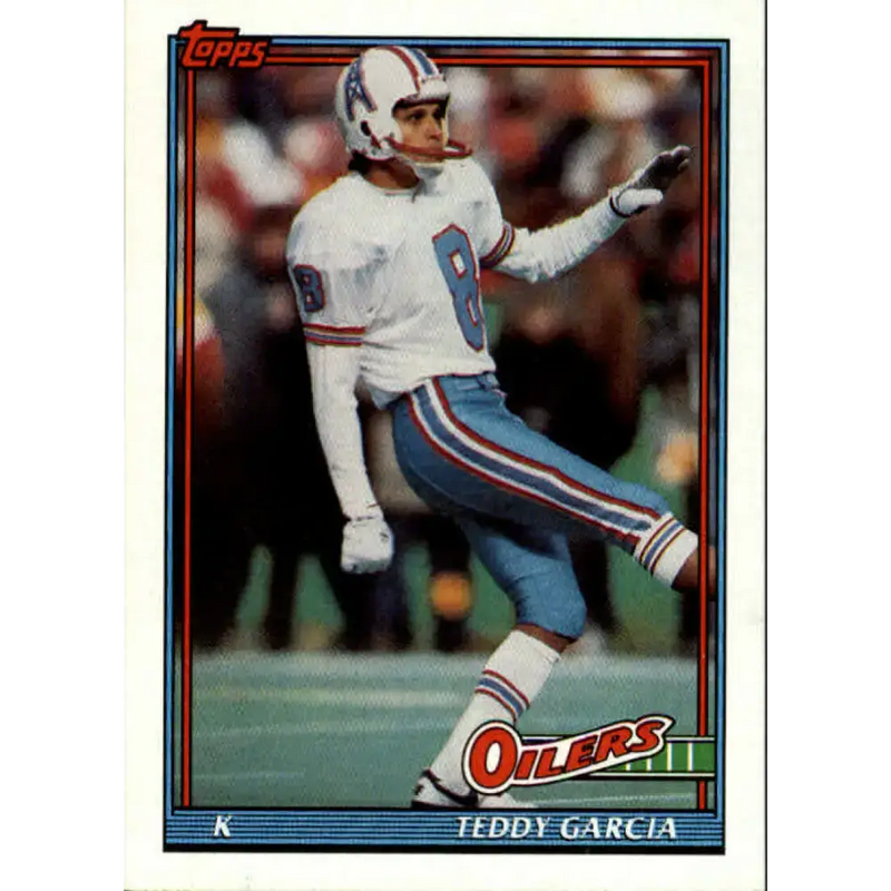 1991 Topps #236 Teddy Garcia NM-MT RC Rookie Houston Oilers Football Card - Football Card Single