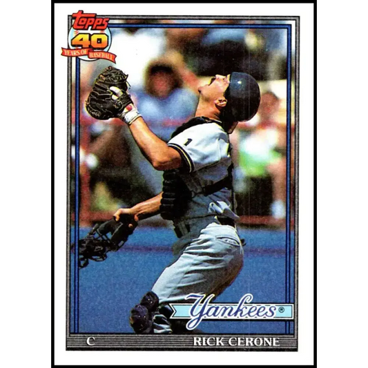 1991 Topps #237 Rick Cerone NM-MT New York Yankees Baseball Card - Baseball Card Single