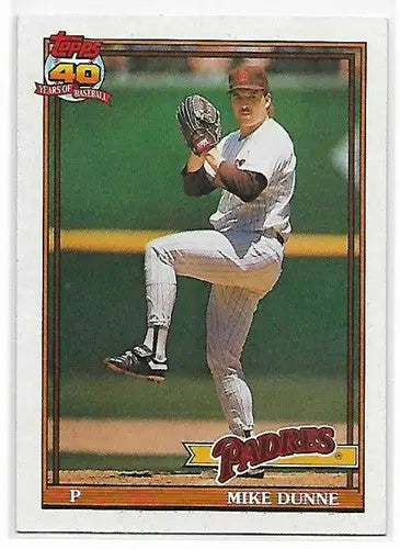 1991 Topps #238 Mike Dunne NM-MT Padres UER - Baseball Card Single