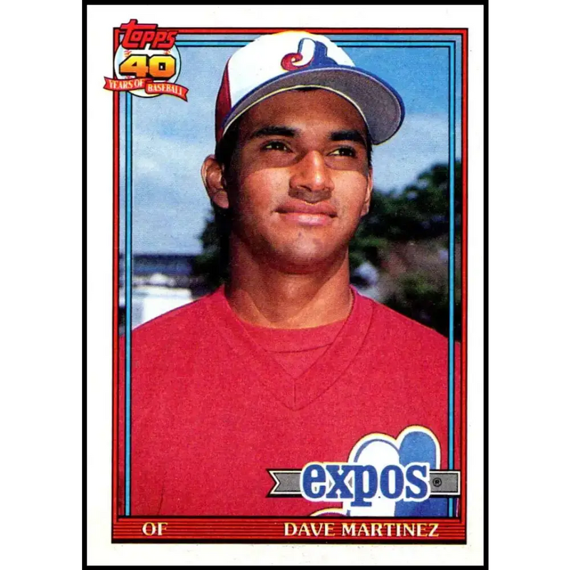 1991 Topps #24 Dave Martinez NM-MT Montreal Expos Baseball Card - Baseball Card Single