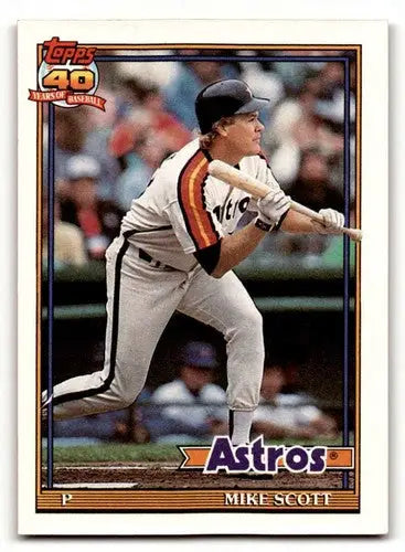 1991 Topps #240 Mike Scott Houston Astros Baseball Cards EX/NM ID:58258 - Baseball Card Single