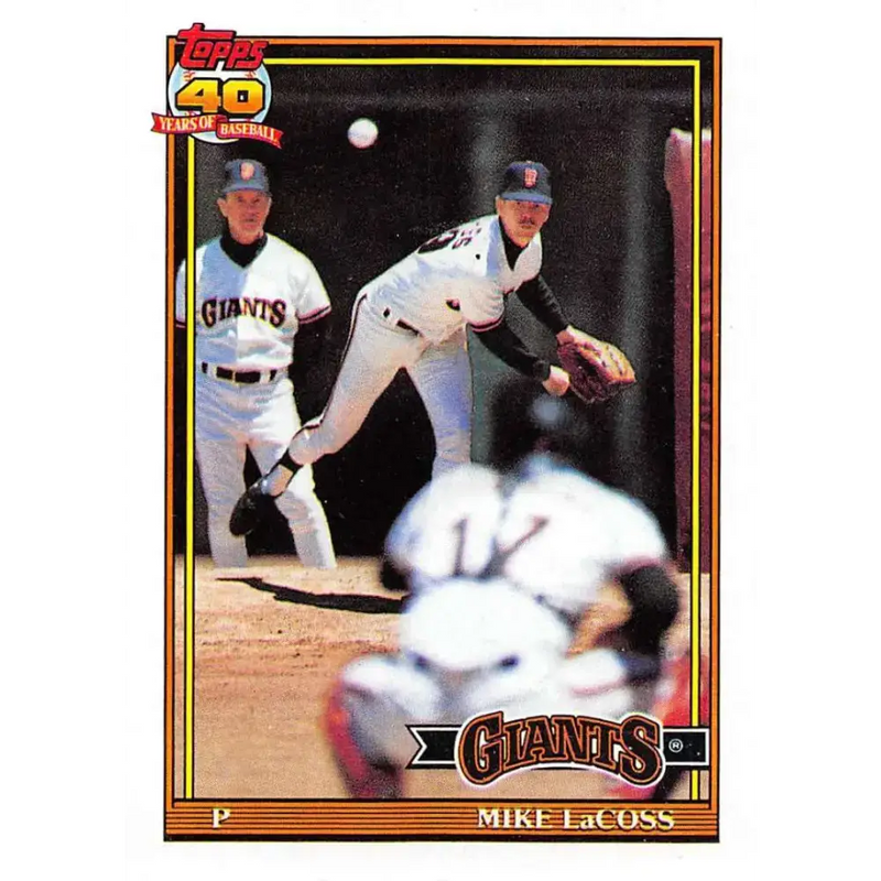 1991 Topps #242 Mike LaCoss NM-MT San Francisco Giants Baseball Card - Baseball Card Single