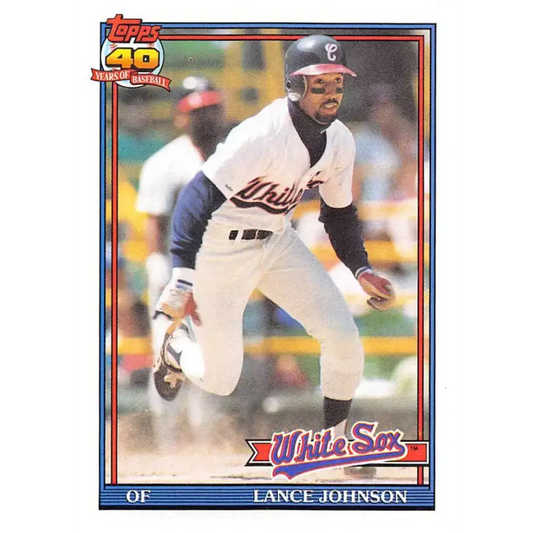 1991 Topps #243 Lance Johnson NM-MT Chicago White Sox Baseball Card - Baseball Card Single