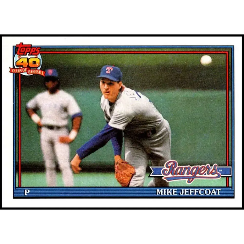 1991 Topps #244 Mike Jeffcoat NM-MT Texas Rangers Baseball Card - Baseball Card Single