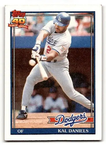 Original gloss Kal Daniels Los Angeles Dodgers baseball card 1991 Topps #245