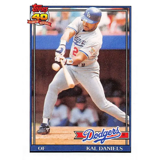 1991 Topps #245 Kal Daniels NM-MT Los Angeles Dodgers Baseball Card - Baseball Card Single