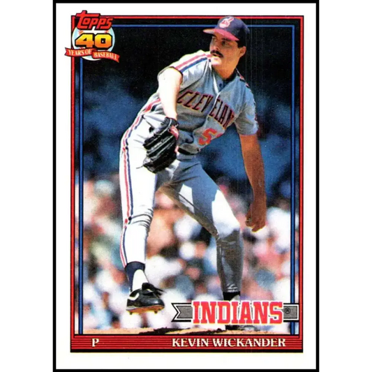 1991 Topps #246 Kevin Wickander NM-MT Cleveland Indians Baseball Card - Baseball Card Single