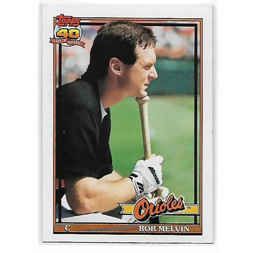 1991 Topps #249 Bob Melvin NM-MT Baltimore Orioles Baseball Card - Baseball Card Single