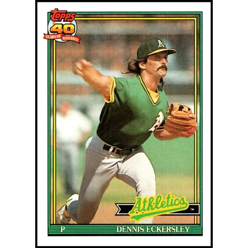 1991 Topps #250 Dennis Eckersley NM-MT Oakland Athletics Baseball Card - Baseball Card Single