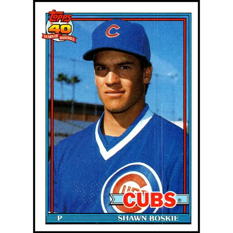 1991 Topps #254 Shawn Boskie NM-MT Chicago Cubs Baseball Card - Baseball Card Single