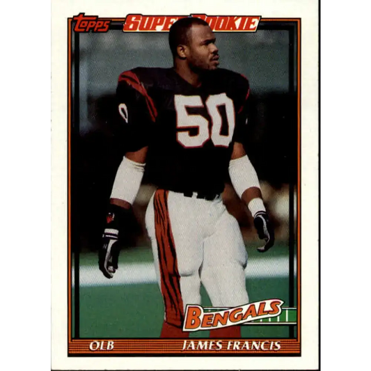 1991 Topps #257 James Francis NM-MT RC Rookie Cincinnati Bengals Football Card