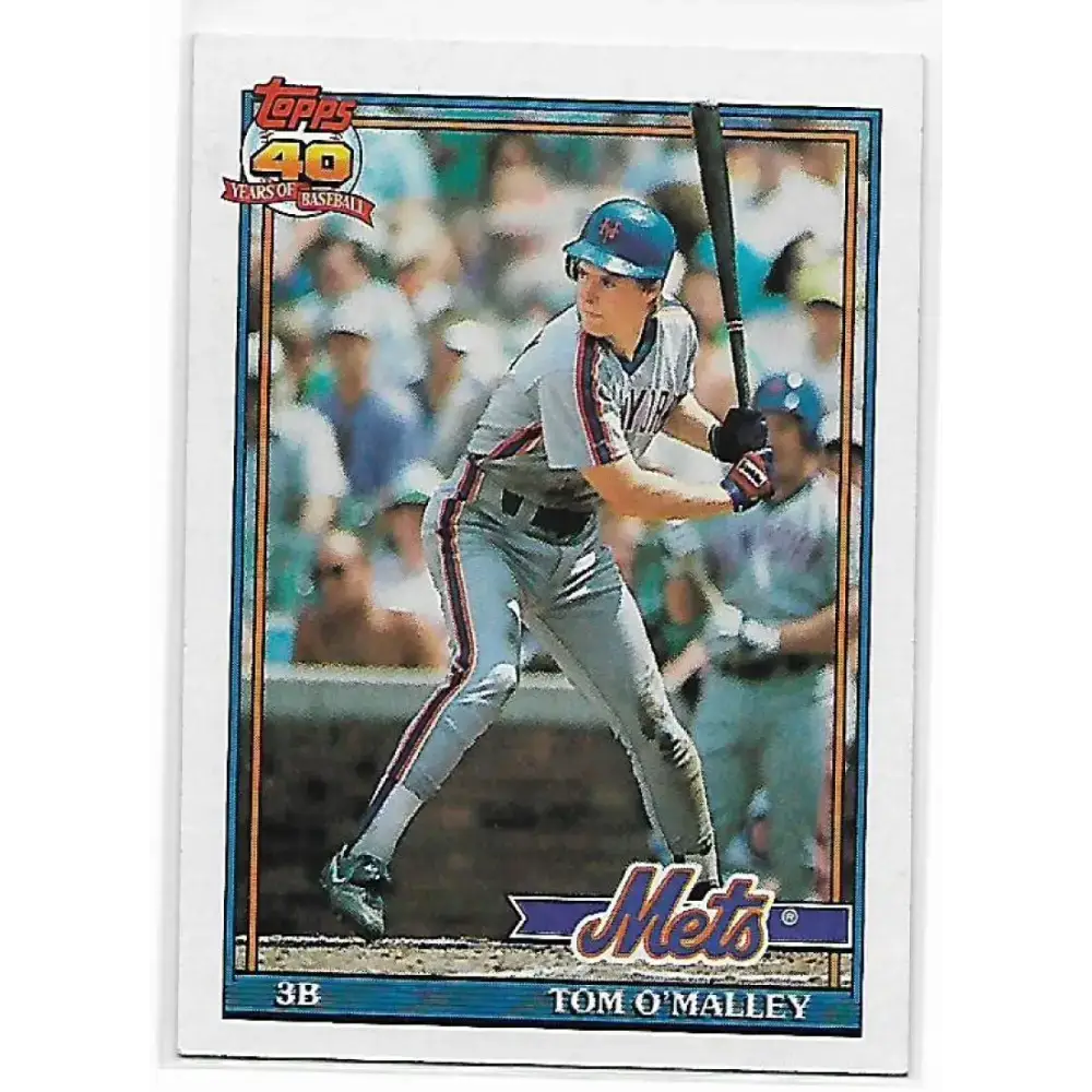 1991 Topps #257 Tom O’Malley NM-MT New York Mets Baseball Card - Baseball Card Single
