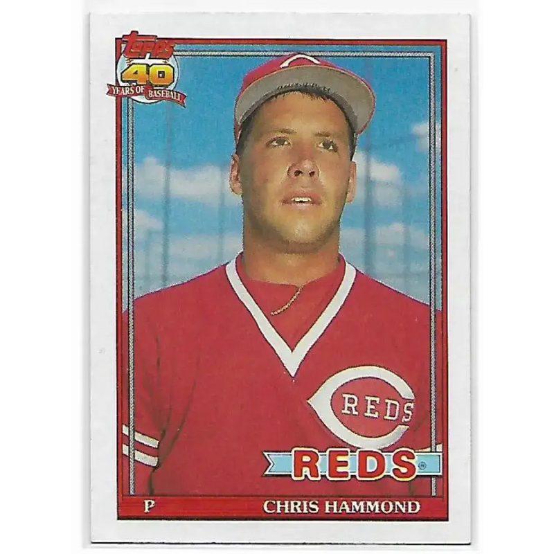 1991 Topps #258 Chris Hammond NM-MT Cincinnati Reds Baseball Card - Baseball Card Single