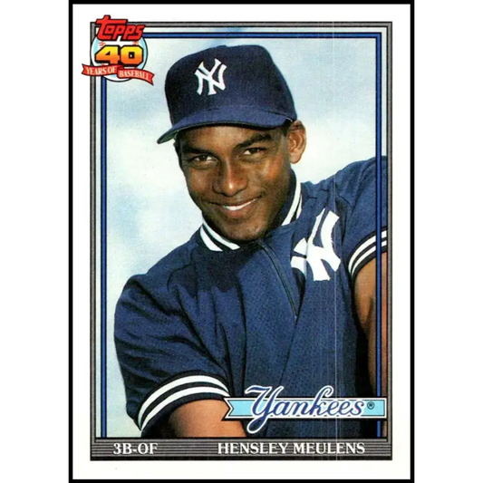 1991 Topps #259 Hensley Meulens NM-MT New York Yankees Baseball Card - Baseball Card Single