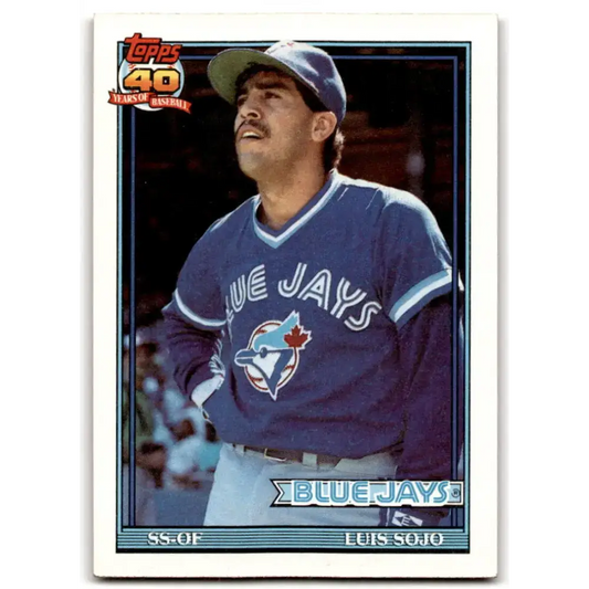 1991 Topps #26 Luis Sojo NM-MT Toronto Blue Jays Baseball Card - Baseball Card Single