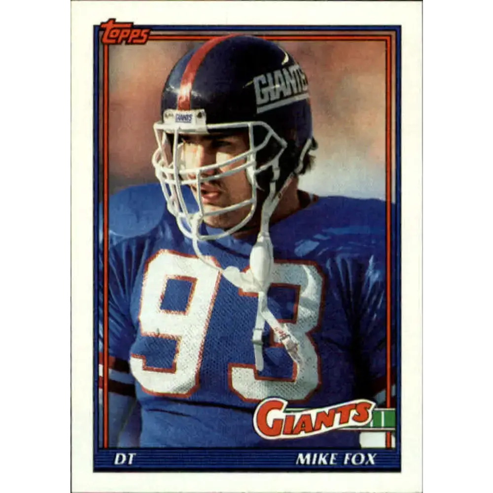 1991 Topps #26 Mike Fox NM-MT New York Giants Football Card - Football Card Single