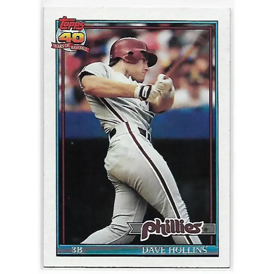 1991 Topps #264 Dave Hollins NM-MT Philadelphia Phillies Baseball Card - Baseball Card Single