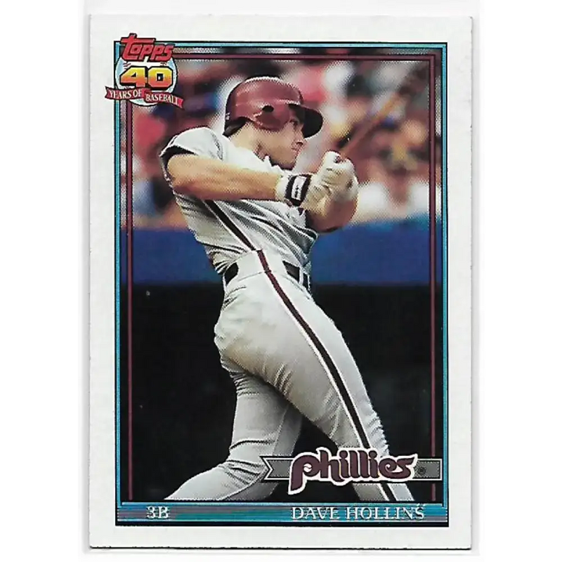 1991 Topps #264 Dave Hollins NM-MT Philadelphia Phillies Baseball Card - Baseball Card Single